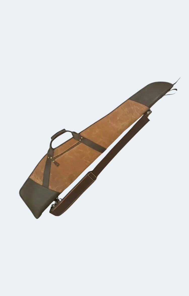 Brown Waxed Canvas Leather Rifle Case