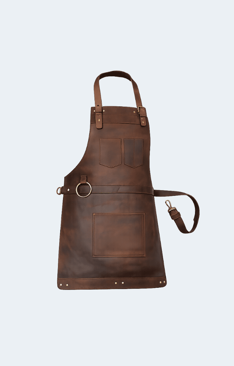 Artisan DARK BROWN FULL GRAIN LEATHER APRON - Image 1