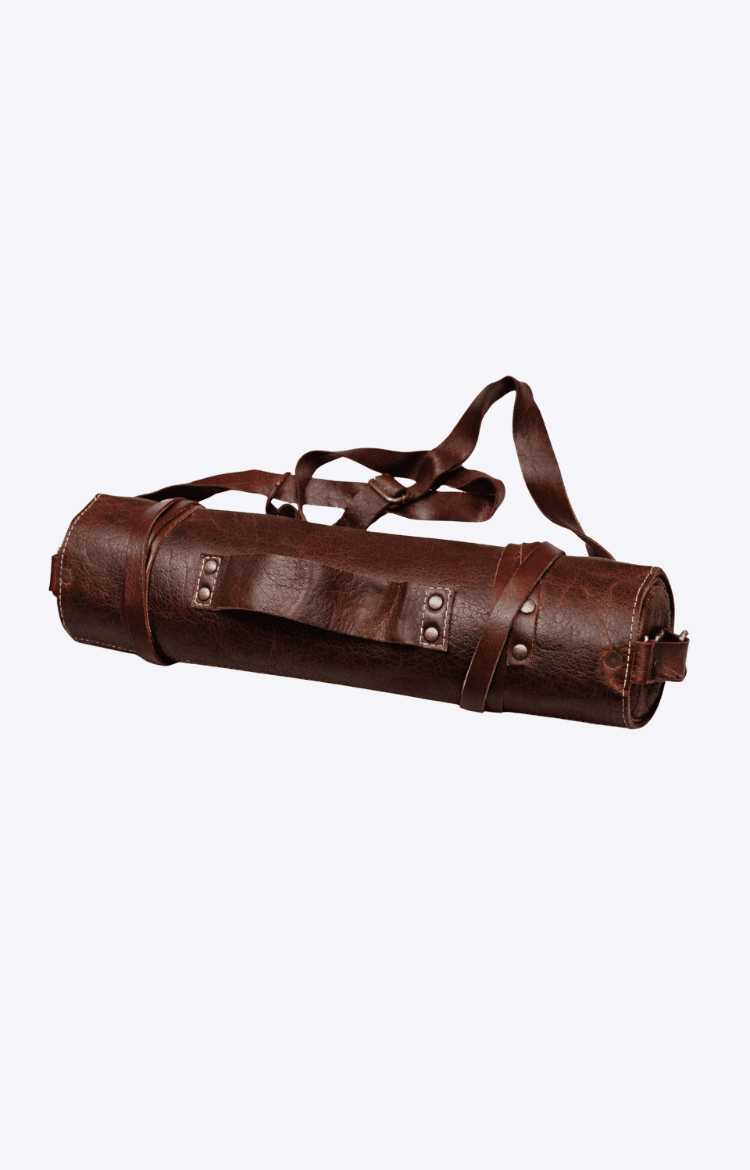Elegant Burgundy Chef Knife leather Roll - Image 1