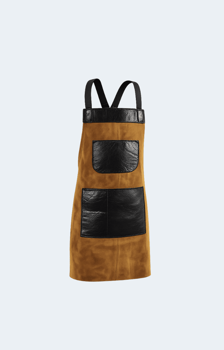 THE FLORENCE SUEDE APRON - RAVEN BLACK - Image 1