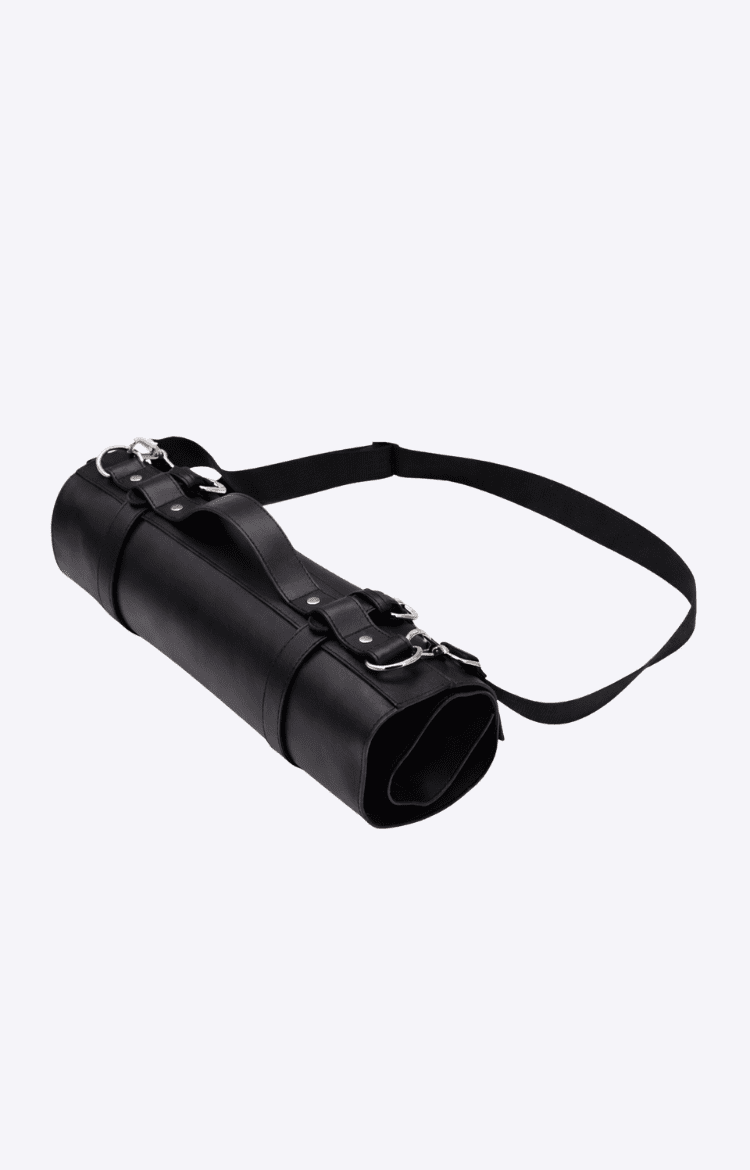 Professional Black Custom Leather Knife Roll - Image 1