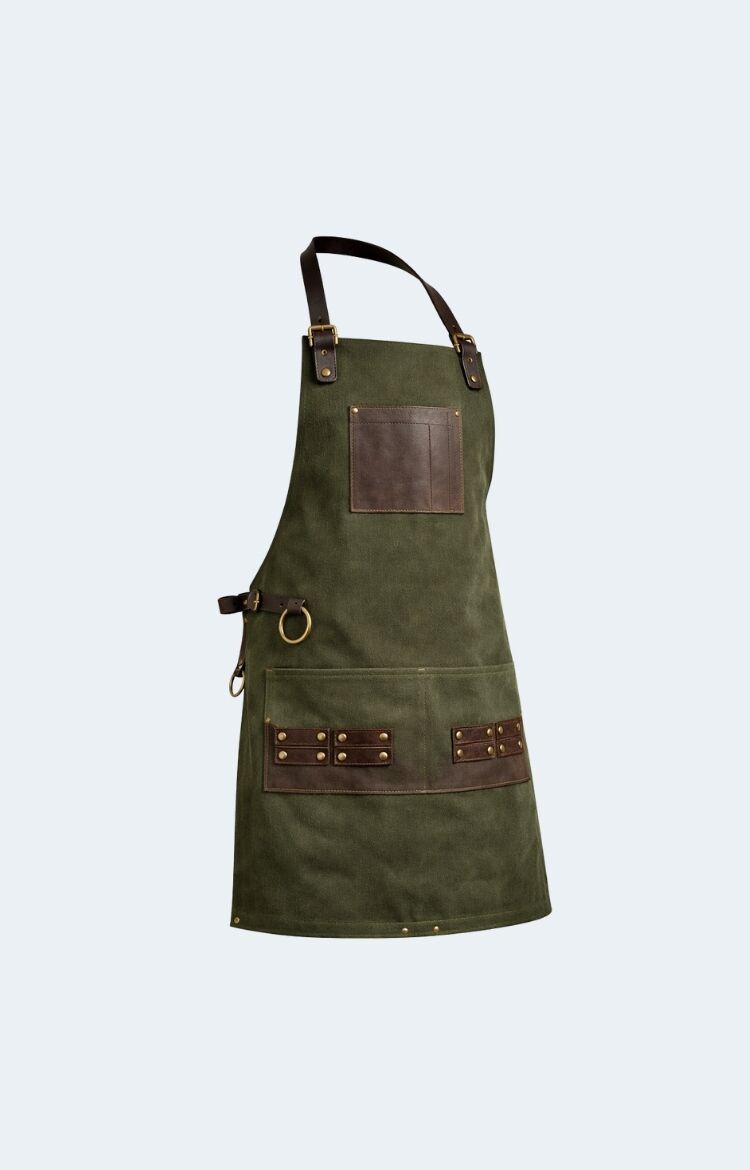 The Bedfordshire Canvas Green Apron - Image 1