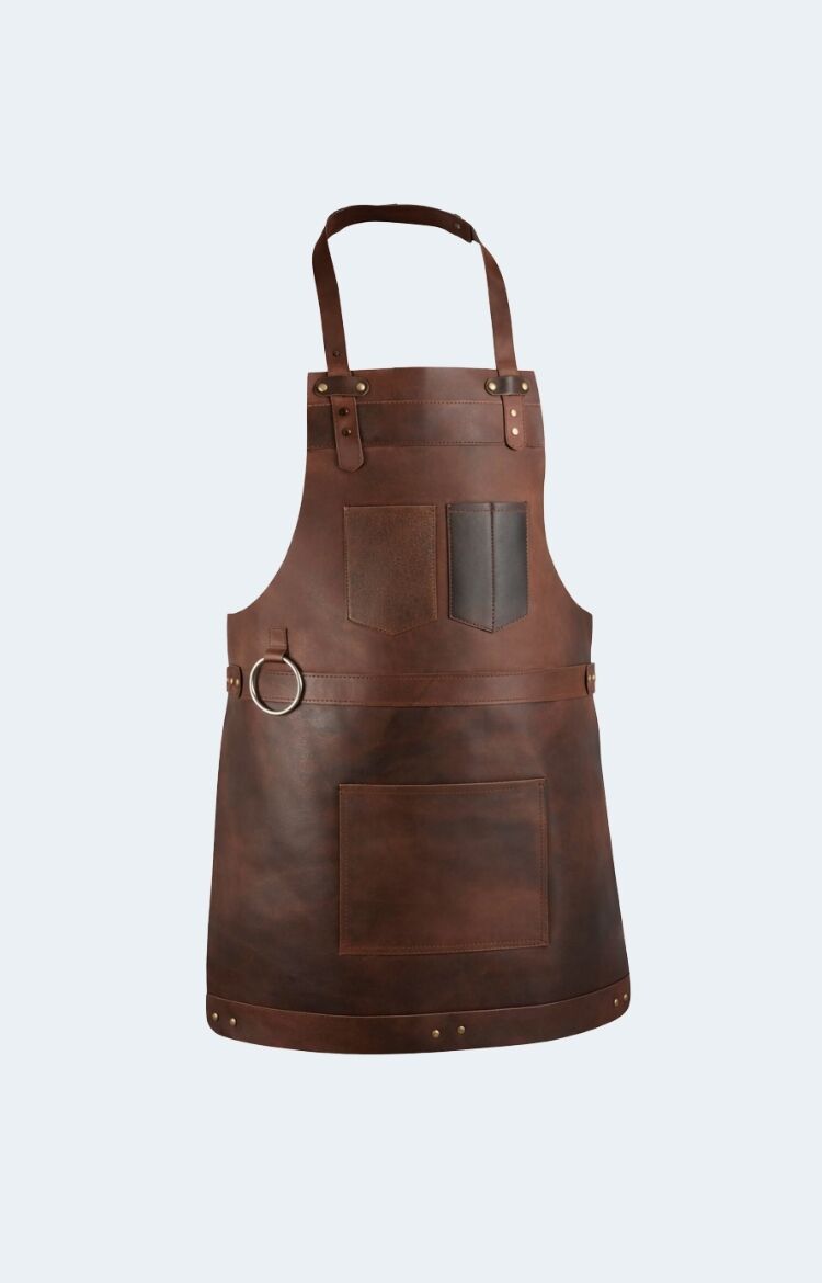 The Bristol Classic Dark Brown Full Grain Leather Apron - Image 1