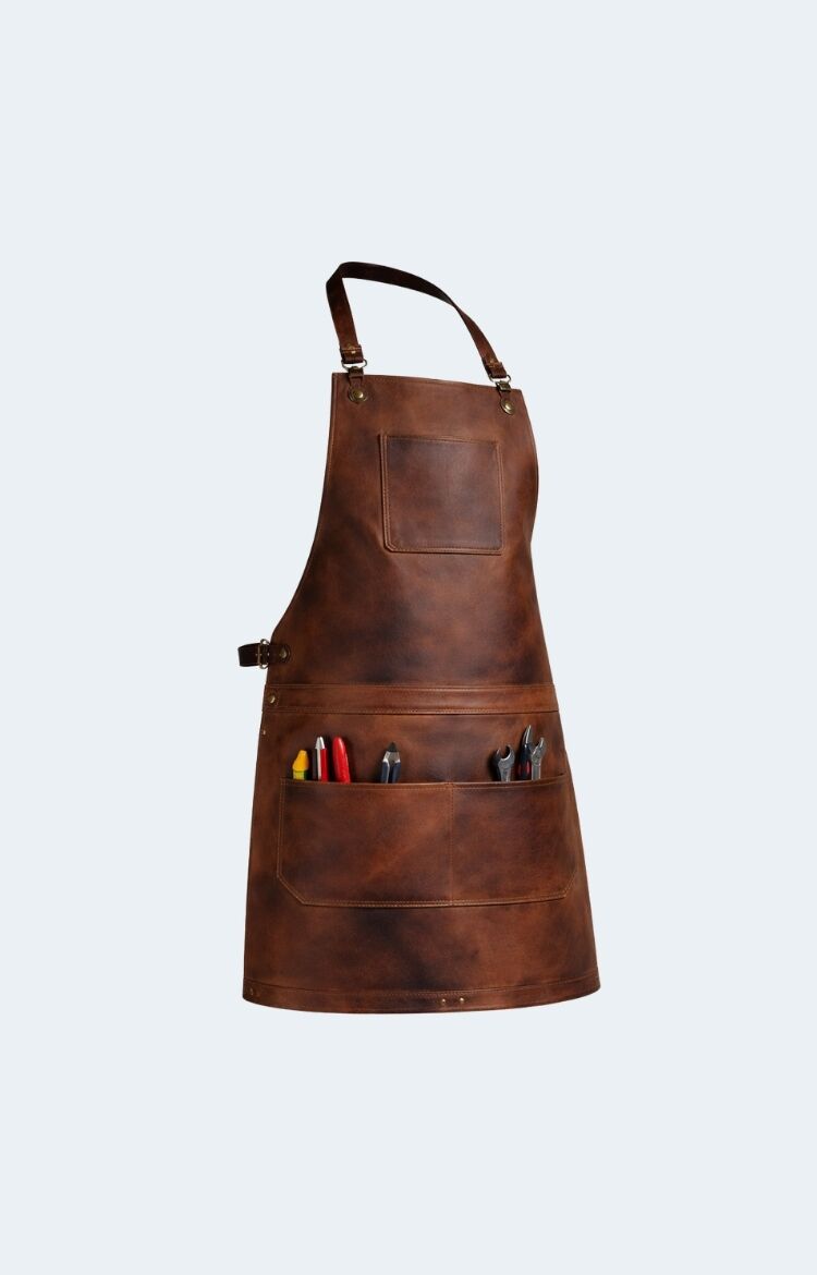 The Devon Brown Full Grain Leather Crossbody Apron - Image 1