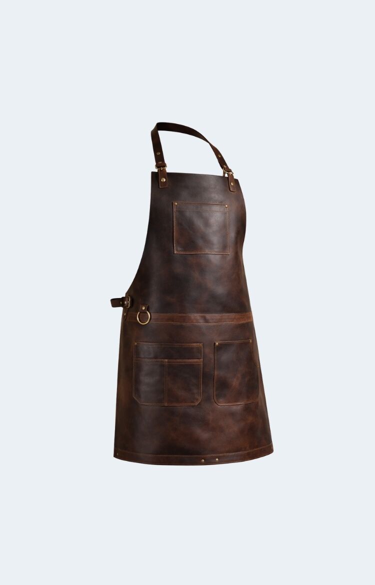 The Dorset Dark Brown Full Grain Leather Apron - Image 1