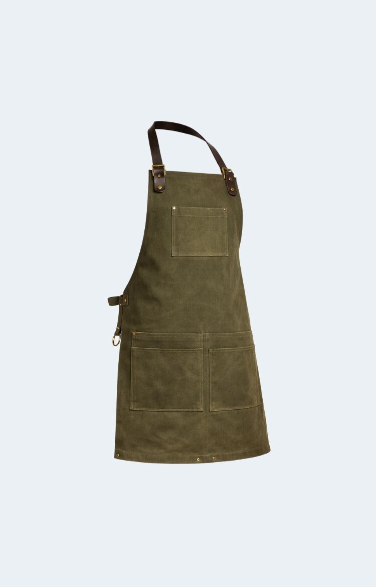 The Olive Vintage Green Canvas Apron - Image 1