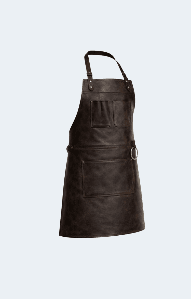 Front Pockets Yorkshire Full Grain Dark Brown Apron - Image 1