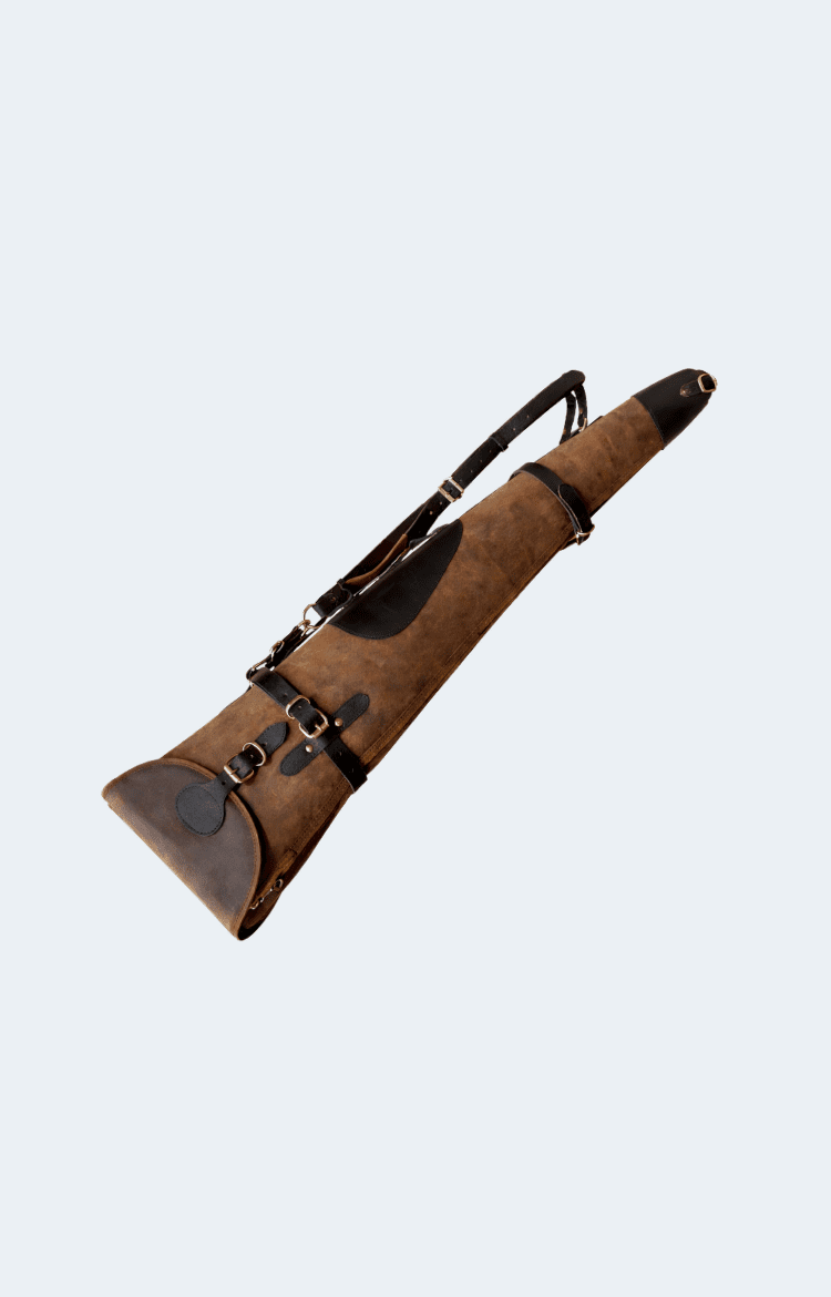 Vintage Distressed Leather Shotgun Slip Case - Padded Design - Image 1