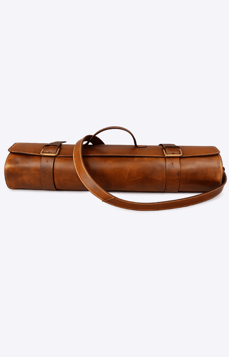 Zakara Caramel Classic Leather Knife Roll With shoulder strap - Image 1