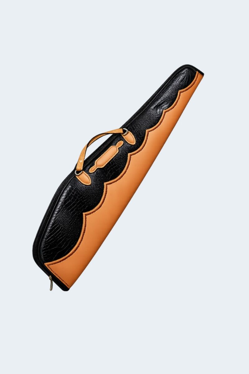 Embossed Elephant Print Leather Rifle Case - Padded Hunting Sleeve - Image 1