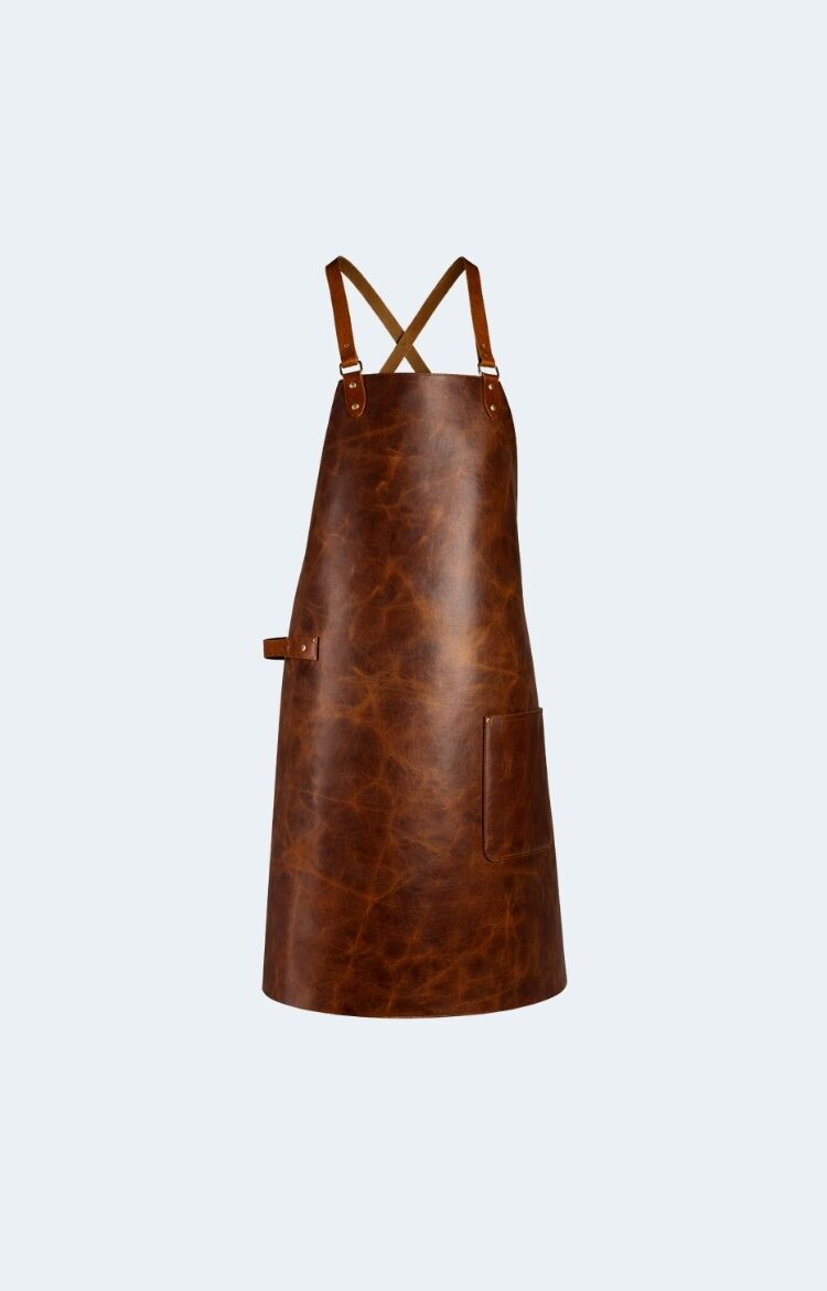 Classic Dark Brown Leather Apron - Image 1