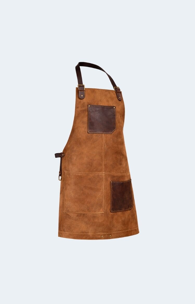 Arucas Saddle Suede Apron - Caramel Brown - Image 1