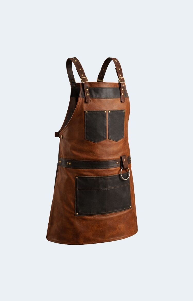 Expert Craftsmanship Brown Canvas Crossbody BBQ Apron - Image 1